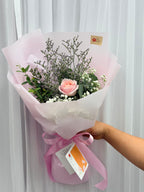 Blush Poise – Single Pink Rose Bouquet - BestBloomBuddy