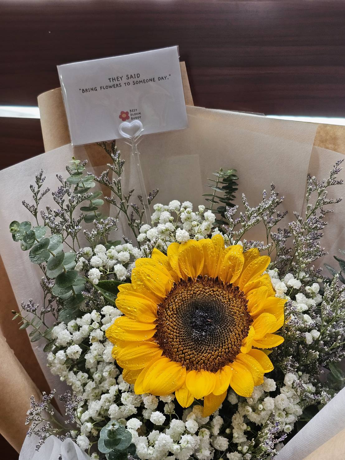 Hello Sunshine - Single Sunflower Bouquet - BestBloomBuddy