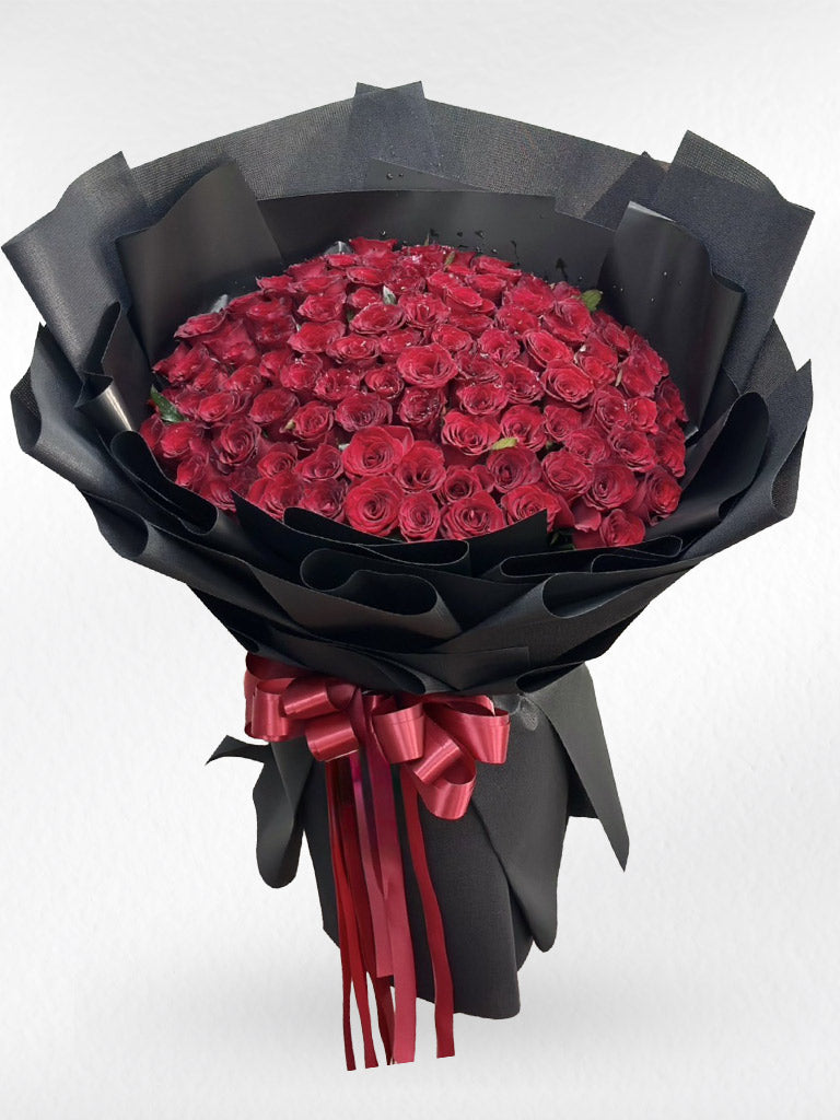 Endless Kiss - 100 Red Roses Bouquet | Valentine's Day Collection - BestBloomBuddy