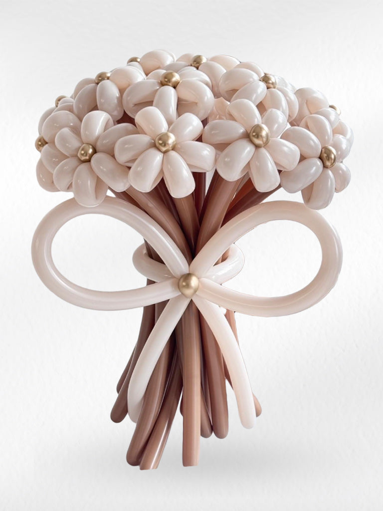 Creamy Charm – Balloon Flower Bouquet - BestBloomBuddy