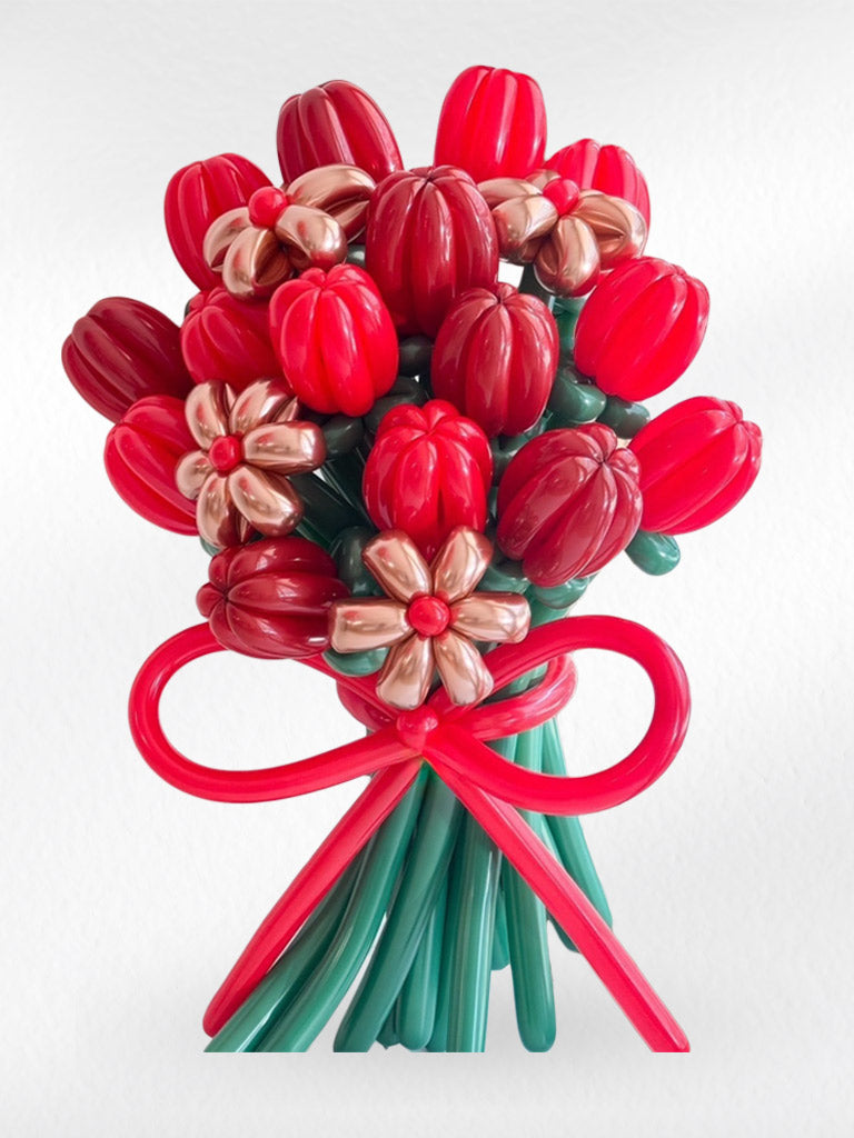 Golden Heartbeat – Balloon Flower Bouquet - BestBloomBuddy