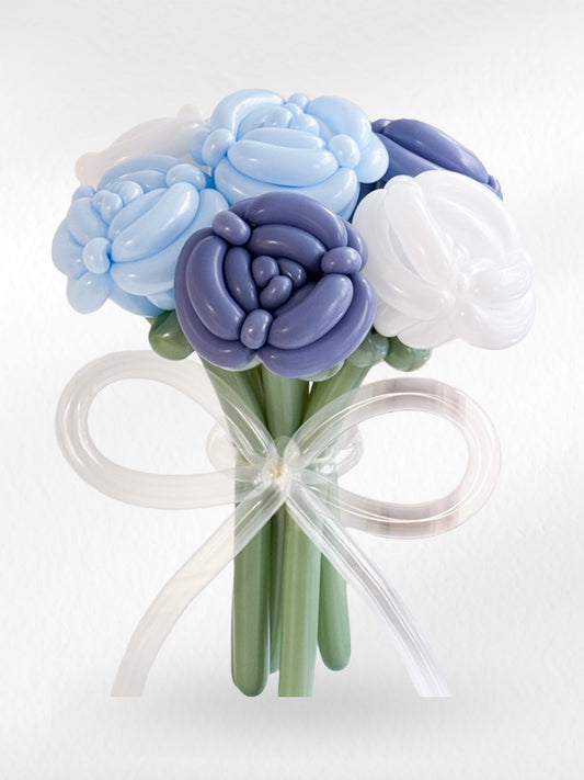 Navy Nest – Balloon Flower Bouquet - BestBloomBuddy