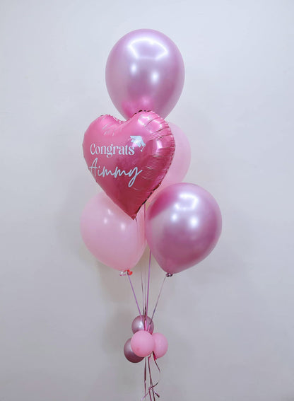 Pink Congrats – Balloon Bouquet - BestBloomBuddy
