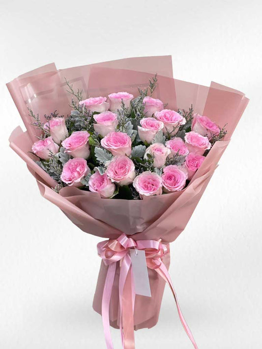 Honeyed Bloom - Pink Rose Bouquet