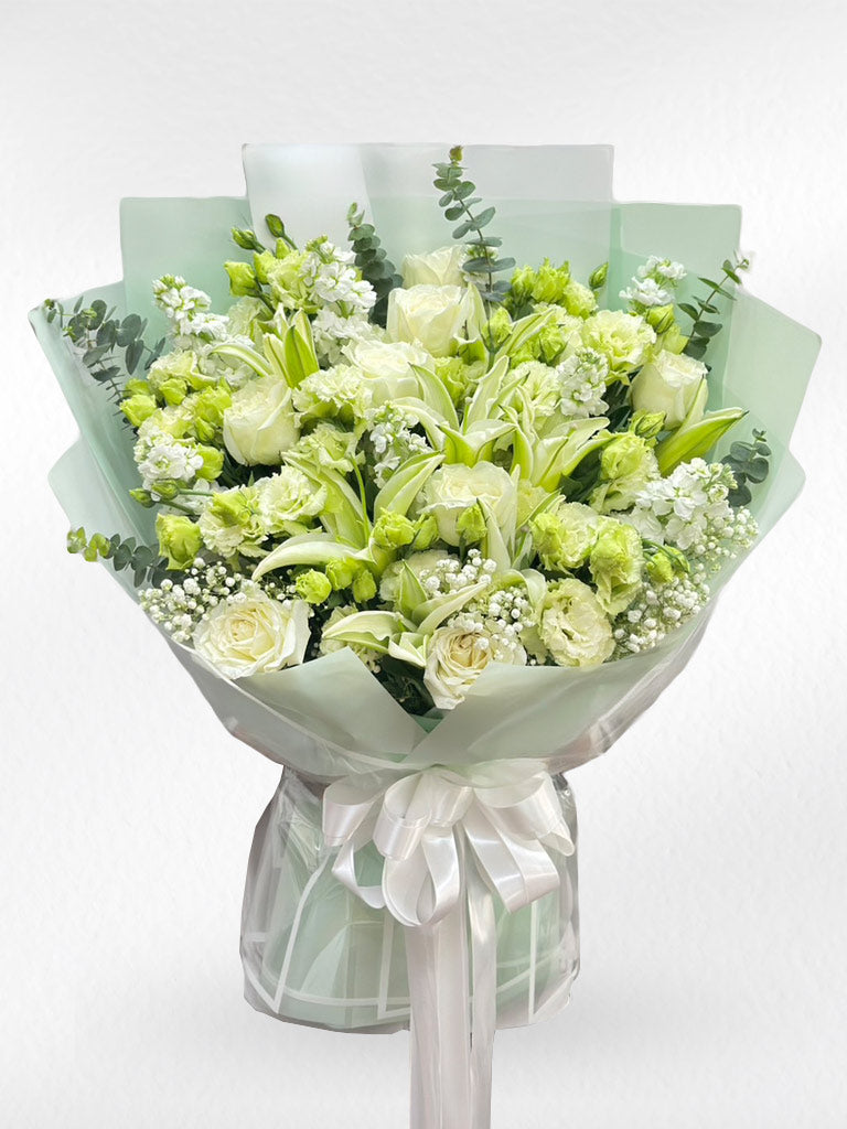 Morning Mist - Mixed Flower Bouquet - BestBloomBuddy