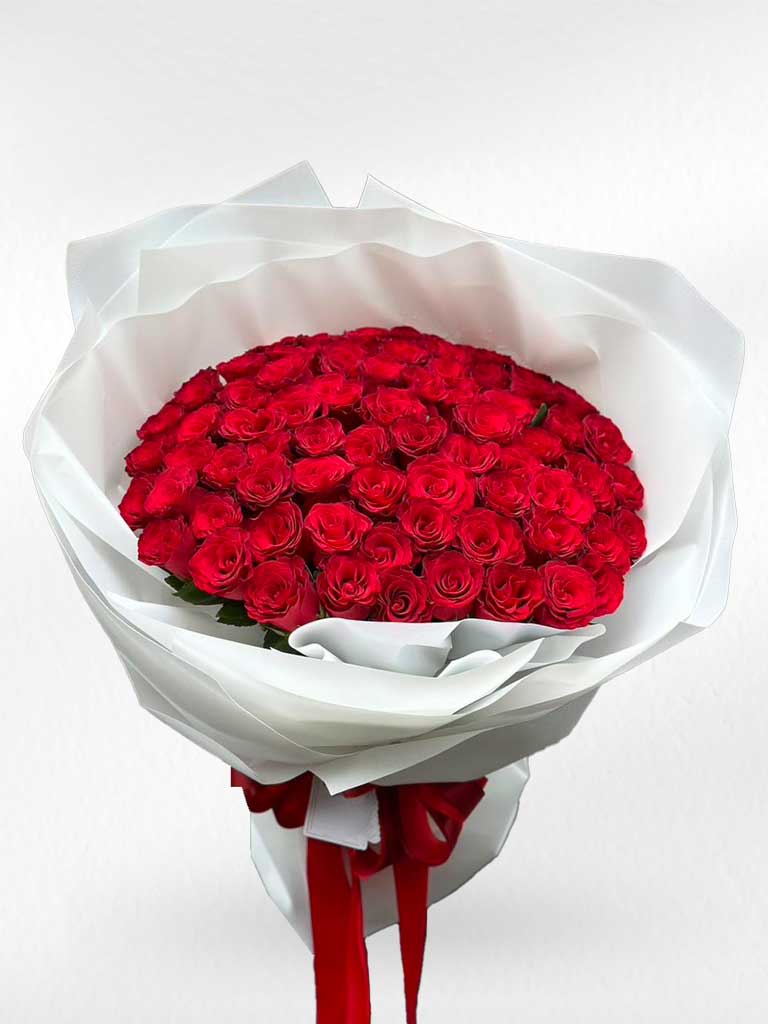 Century of Love - 100 Red Roses Bouquet - BestBloomBuddy