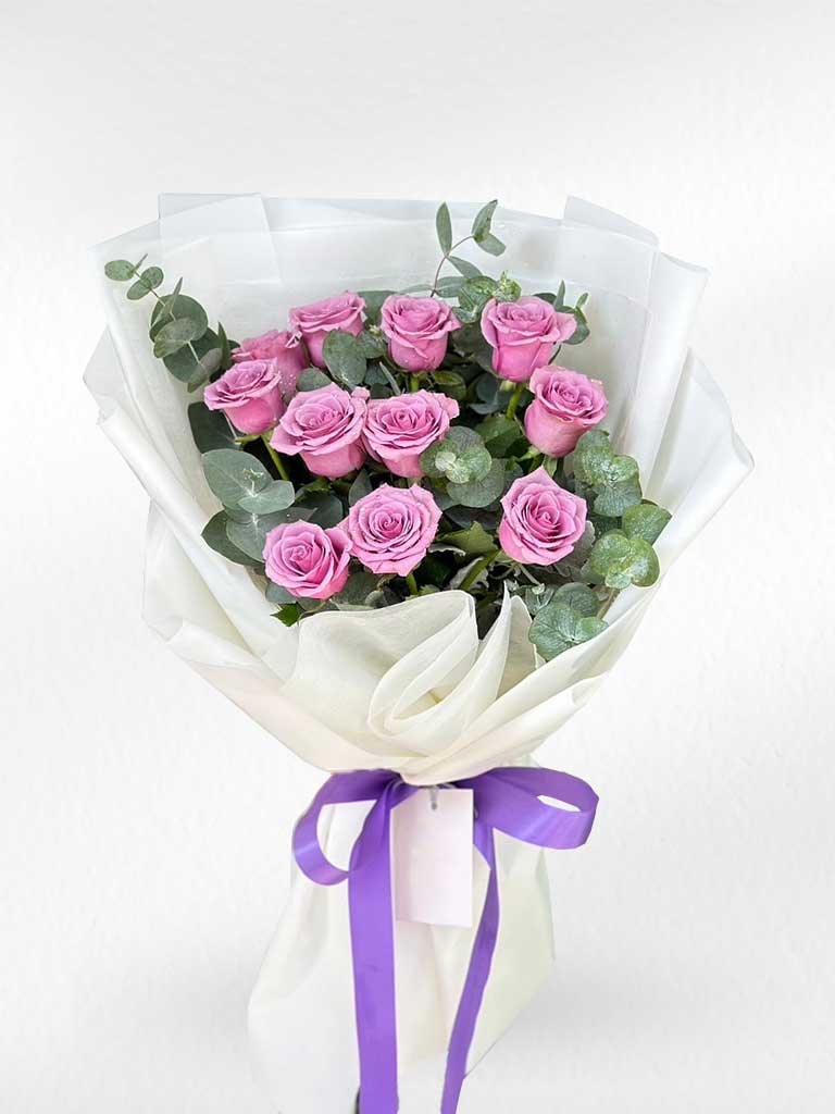 Love Potion - 10 Purple Roses Bouquet - BestBloomBuddy