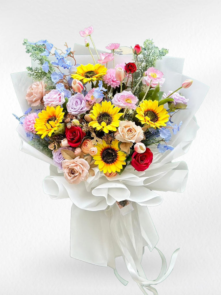 Forever Harmony – Mixed Artificial Flower Bouquet - BestBloomBuddy