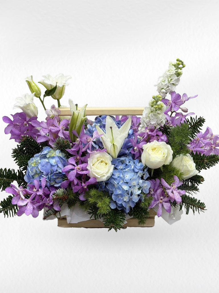 Serene Azure - Flower Basket