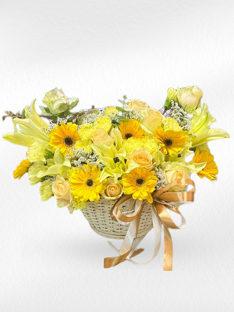 Sunny Delight - Flower Basket - BestBloomBuddy