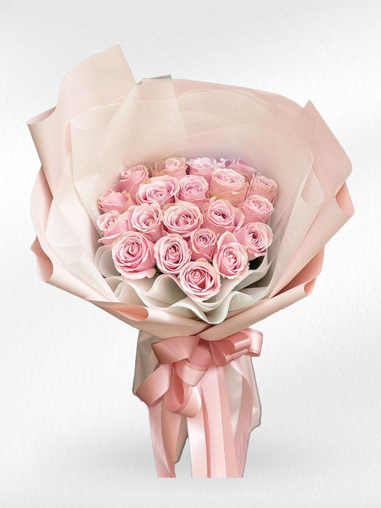 Lover’s Bloom - 20 Pink Roses Bouquet - BestBloomBuddy