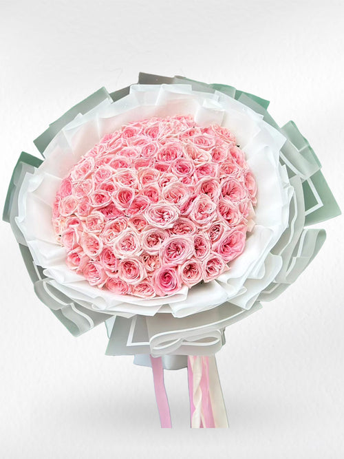 Eternal Blossom – 100 Pink Peony Roses (Garden Roses) - BestBloomBuddy