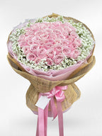 Eternal Pink Love – 50 Pink Roses Bouquet | Valentine's Day Collection - BestBloomBuddy