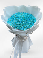 Sea Breeze – 50 Blue Roses Bouquet - BestBloomBuddy