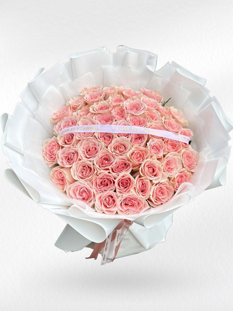 Sweet Petal - 50 Pink Roses Bouquet - BestBloomBuddy