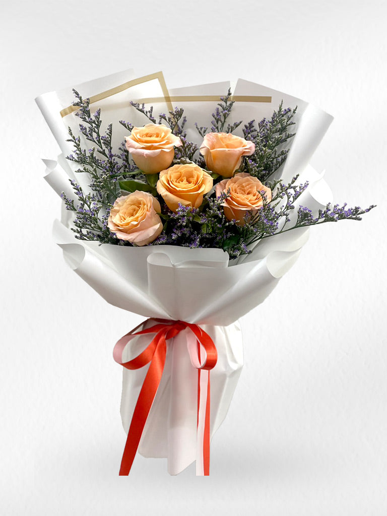 Sweet Pumpkin - 5 Orange Roses Bouquet
