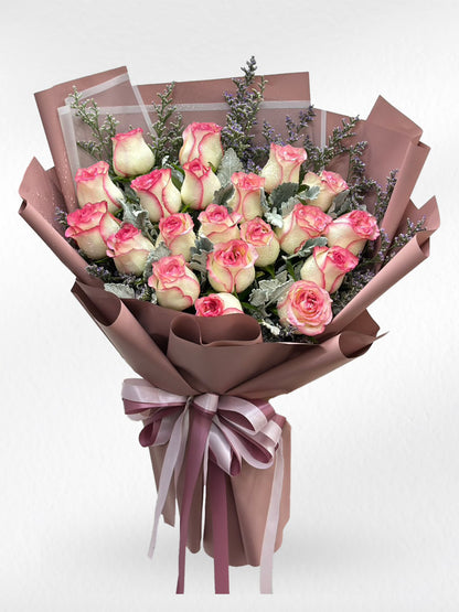 Rosy Lovely – 20 Pink Roses Bouquet