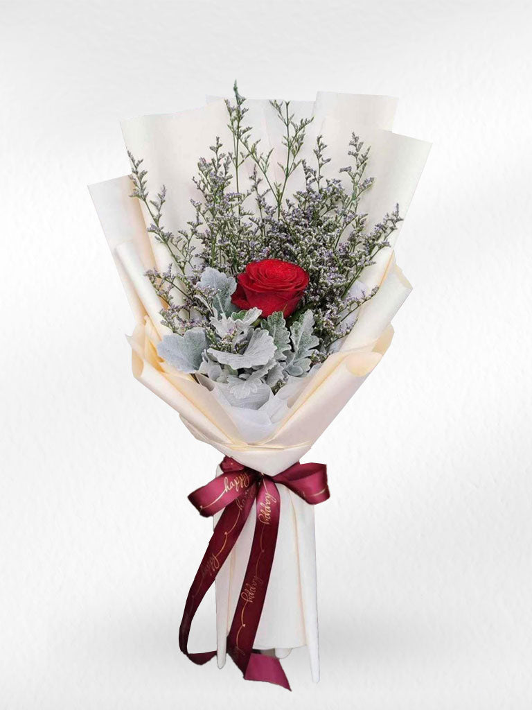 One & Only - Single Red Rose Bouquet - BestBloomBuddy