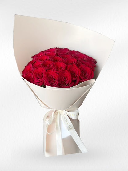 All My Love – 30 Red Roses Bouquet (White Wrap)