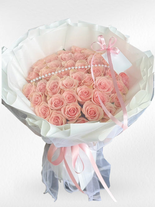 Bridal Veil – Pink Rose Bouquet - BestBloomBuddy