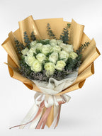 Cloud Love - 20 White Roses Bouquet - BestBloomBuddy
