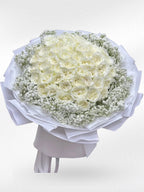 Snow Kiss – 40 White Roses Bouquet