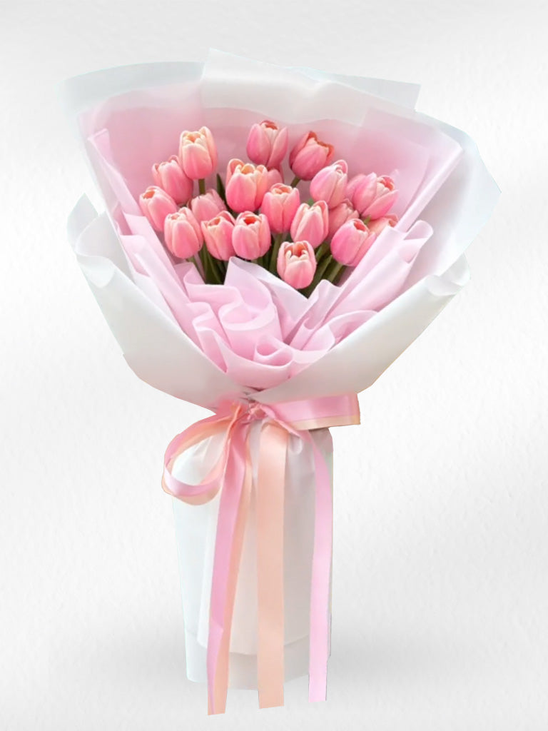 My Baby - 20 Pink Tulips Bouquet - BestBloomBuddy