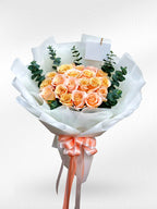 Peach Mélange - 20 Peachy Roses Bouquet - BestBloomBuddy