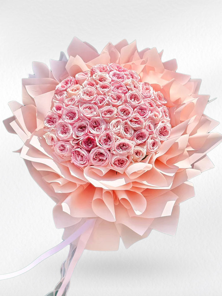 Love Petal - 50 Pink Roses Bouquet - BestBloomBuddy