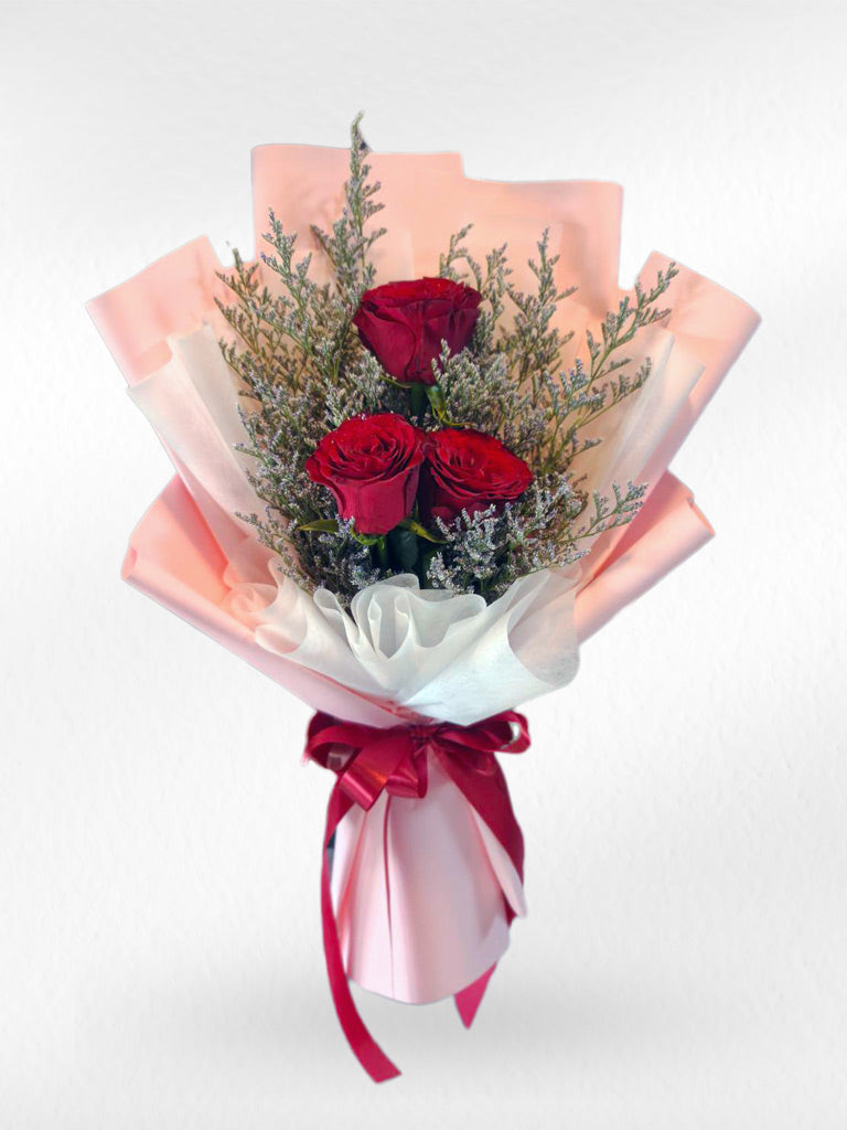 Ruby Spark - 3 Red Roses Bouquet - BestBloomBuddy