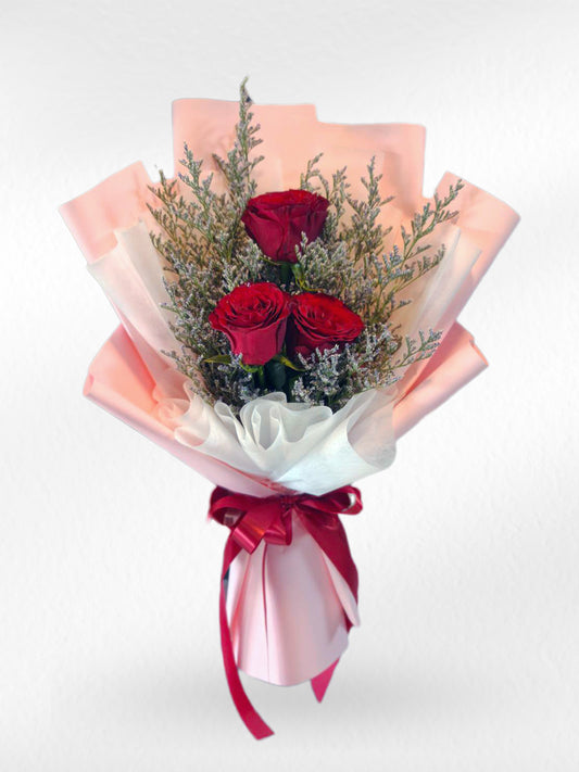 Ruby Spark - 3 Red Roses Bouquet