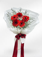Beaming Heart - 5 Red Gerbera Bouquet - BestBloomBuddy