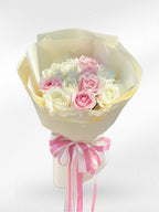 Our Story - 10 Pink and White Roses Bouquet - BestBloomBuddy