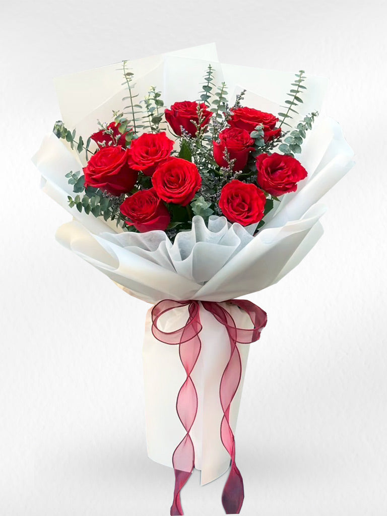 My Dear Honey – 10 Red Roses Bouquet | Valentine's Day Collection - BestBloomBuddy