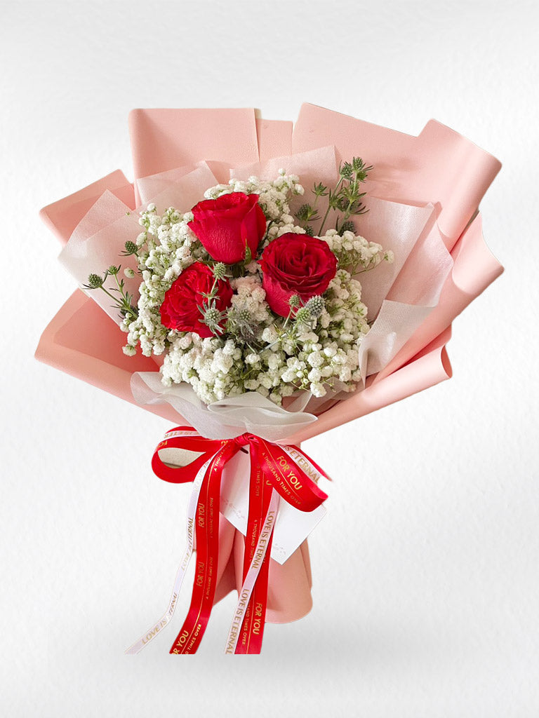 I Love You – 3 Red Roses Bouquet - BestBloomBuddy