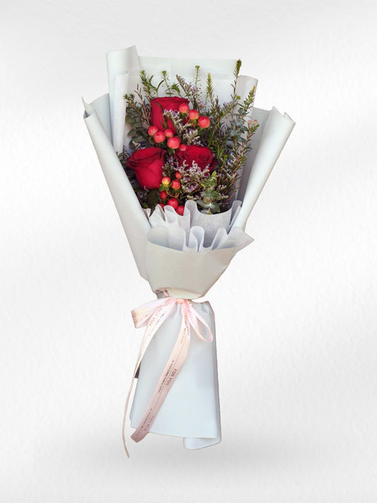 First Blush – 3 Red Roses Bouquet