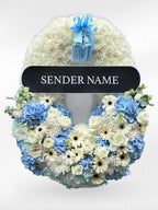 Skyward Tribute – Fresh Flower Wreath - BestBloomBuddy