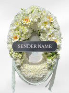 Blooming Farewell – Fresh Flower Wreath - BestBloomBuddy