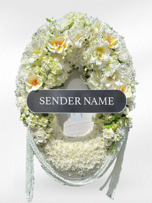 Blooming Farewell – Fresh Flower Wreath - BestBloomBuddy