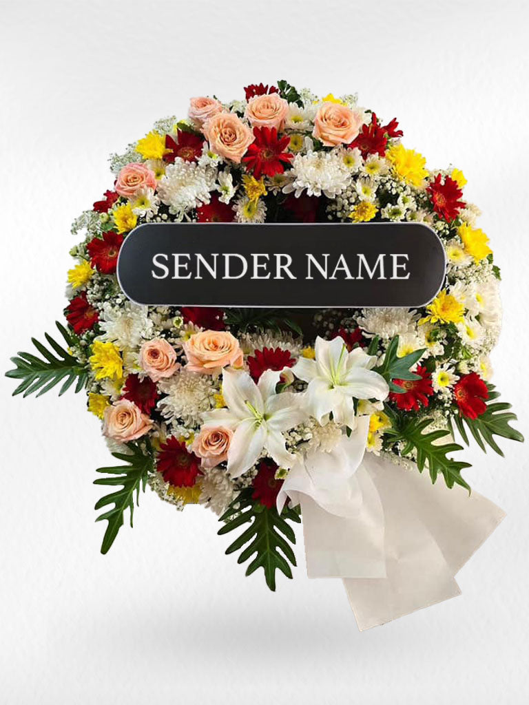Heavenly Remembrance – Fresh Flower Wreath - BestBloomBuddy