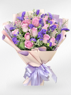 Violet Grace – 20 Purple Roses Bouquet - BestBloomBuddy