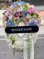 Tranquil Farewell – Fresh Flower Wreath - BestBloomBuddy