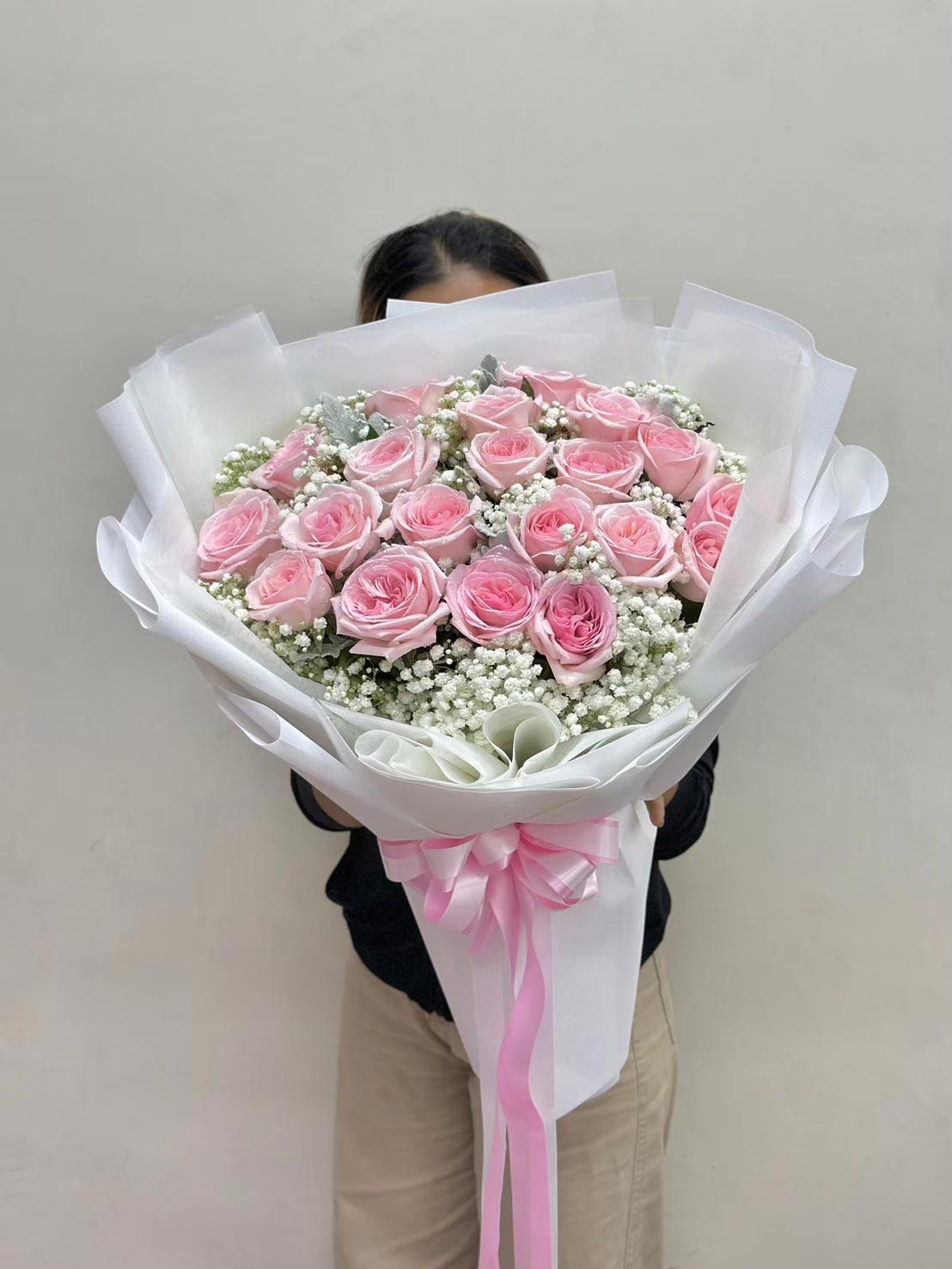 Sweet Angel – 20 Pink Peony Roses (Garden Roses) - BestBloomBuddy