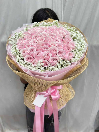 My Love - 50 Pink Roses Bouquet - BestBloomBuddy