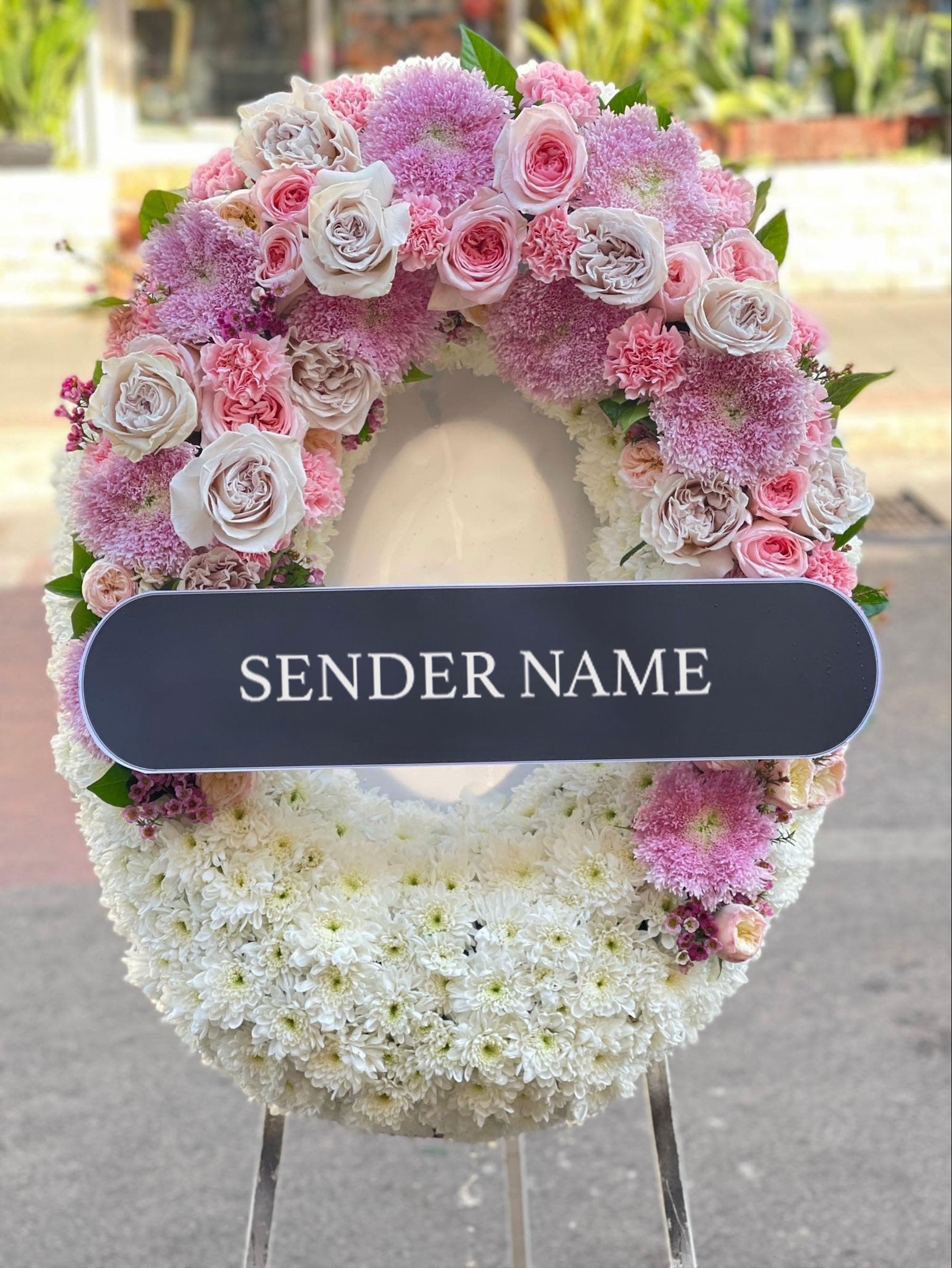 Gentle Remembrance – Fresh Flower Wreath - BestBloomBuddy