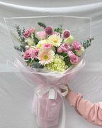 Soft Beauty – Scabiosa, Lisianthus and Roses Bouquet - BestBloomBuddy