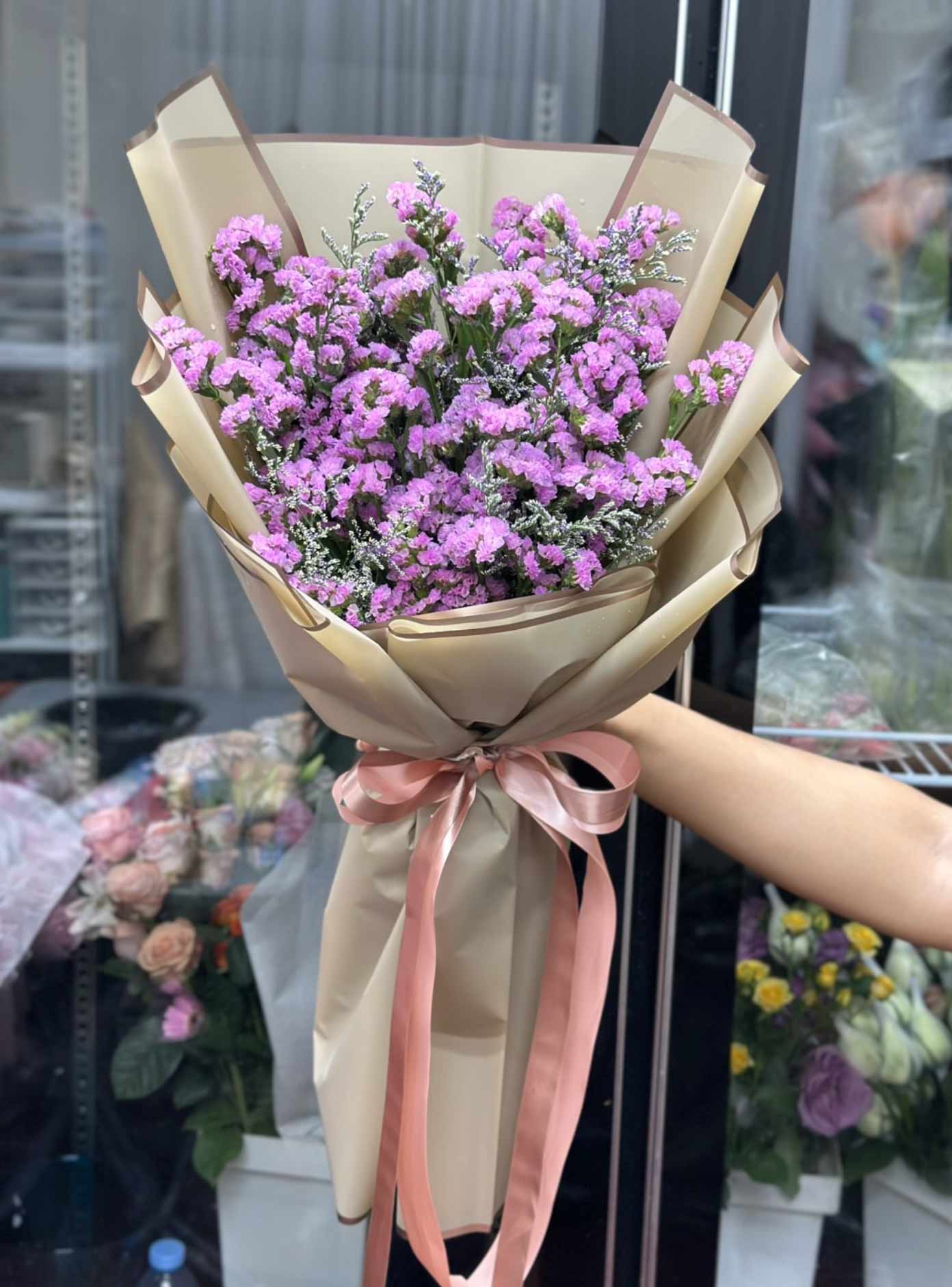 Vintage Cutie - Purple Statice Flower Bouquet