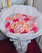Butterfly Luxe “Pastel Whisper” – 50 Mixed Pastel Roses Bouquet - BestBloomBuddy