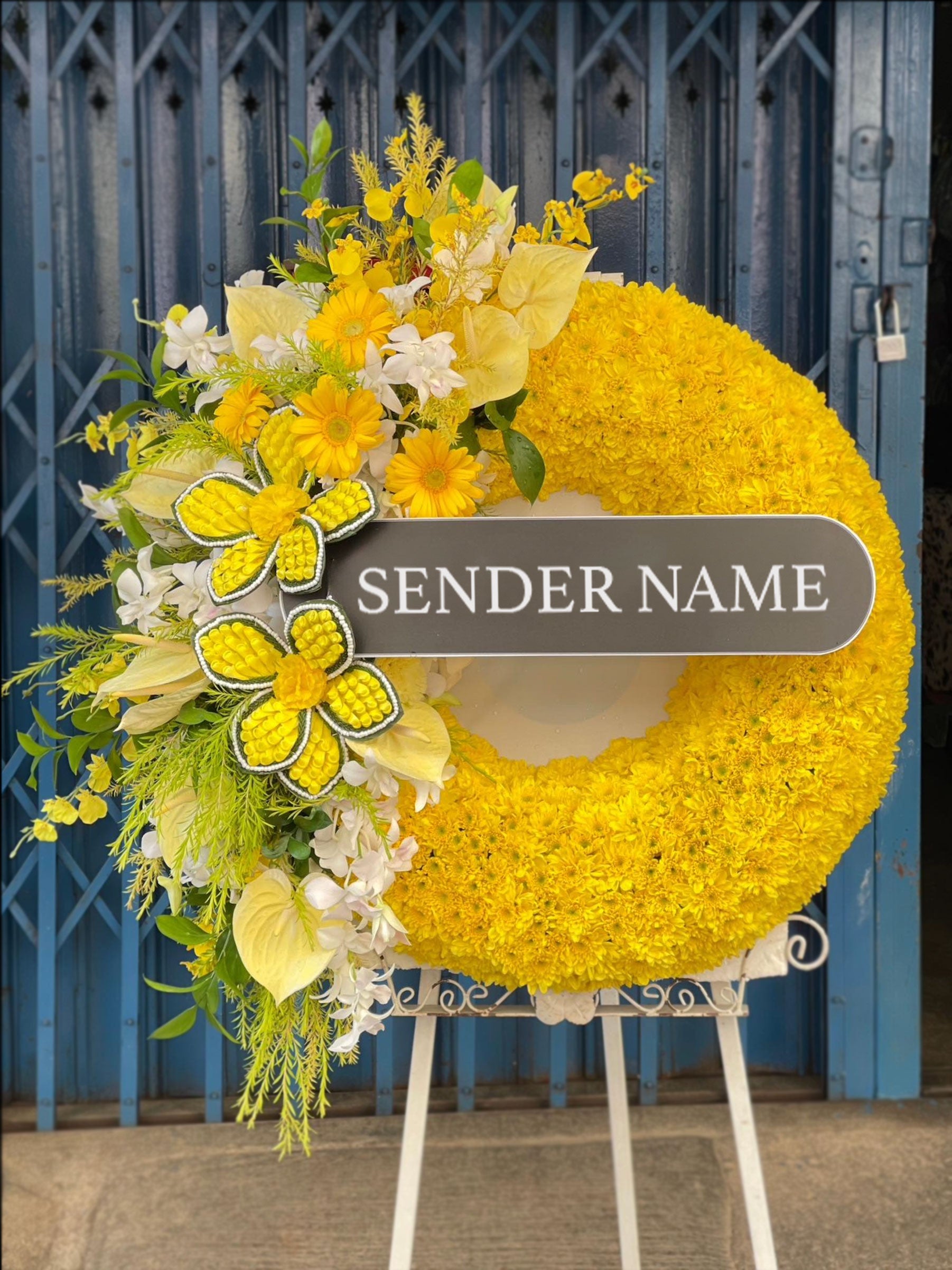 Celestial Harmony – Fresh Flower Wreath - BestBloomBuddy