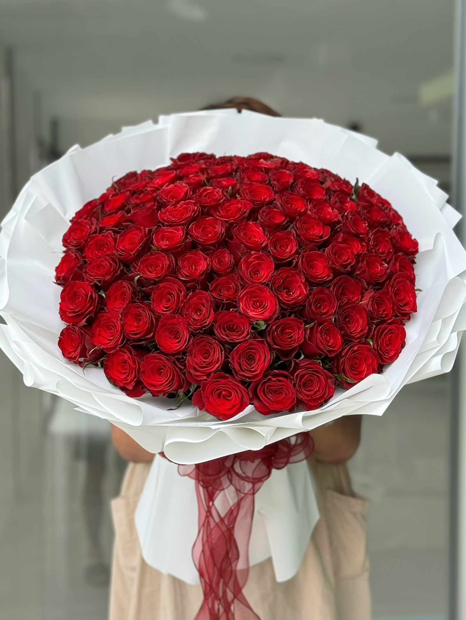 Century of Love  - 100 Red Roses Bouquet - BestBloomBuddy
